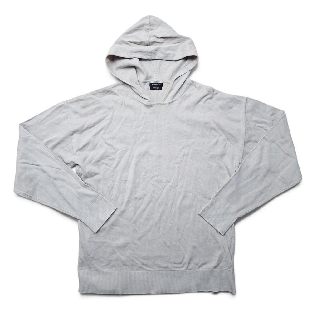 MASSIMO DUTTI Hoodie Men's L Fine Cotton Lightweight Pullover Elevated Casual